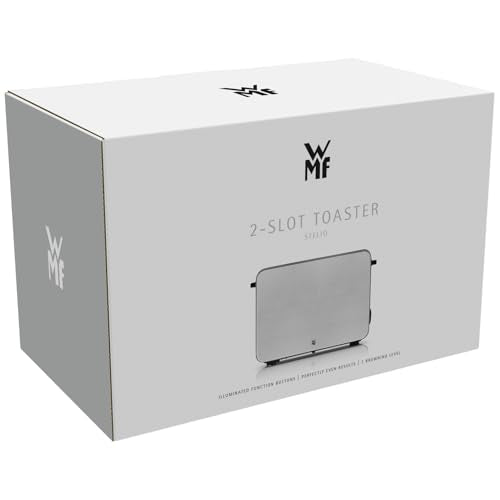 WMF Stelio Toaster 2 Scheiben Edelstahl, Doppelschlitz Toaster mit Brötchenaufsatz, Bagel-Funktion, 7 Bräunungsstufen, 900 W, edelstahl matt