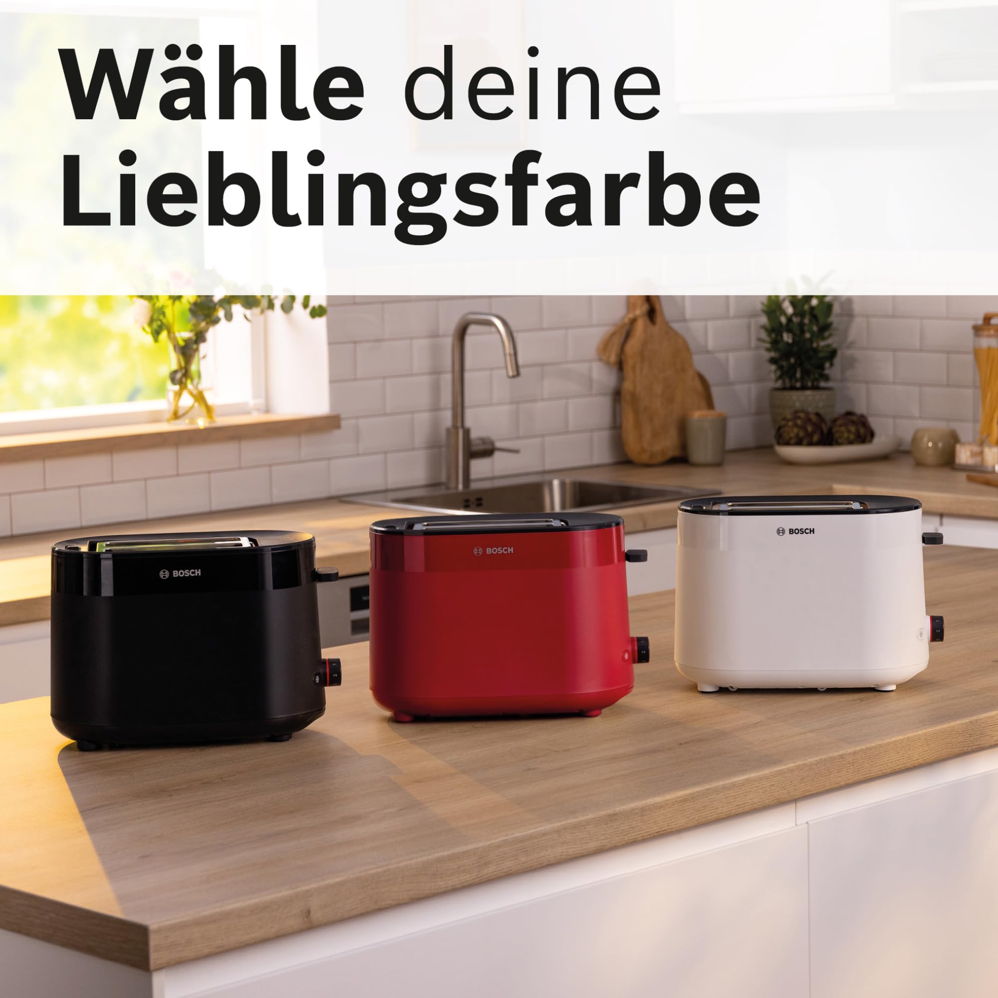 Bosch Kompakt Toaster MyMoment TAT2M123, integrierter Brötchenaufsatz, mit Auftaufunktion, mit Abschaltautomatik, Liftfunktion, Brotzentrierung, perfekt für 2 Scheiben, 800 Watt, Schwarz matt