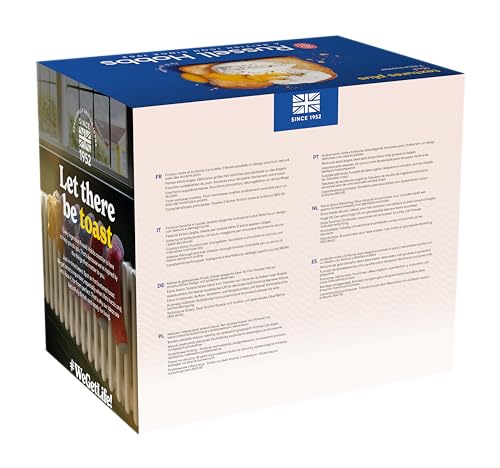 Russell Hobbs Toaster [für 2 Scheiben] Textures+ (extra breite Toastschlitze, inkl. Brötchenaufsatz & integrierte Toast-Zange, 6 Bräunungsstufen + Auftau- & Aufwärmfunktion, 850W) 22601-56