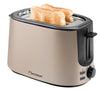 Bestron Toaster mit 2 Röstkammern, Toaster für 2 Scheiben, mit 7 Bräunungsstufen, Krümelschublade & Brötchenaufsatz, 1000 Watt, Satin Collection, Farbe: Hellbeige