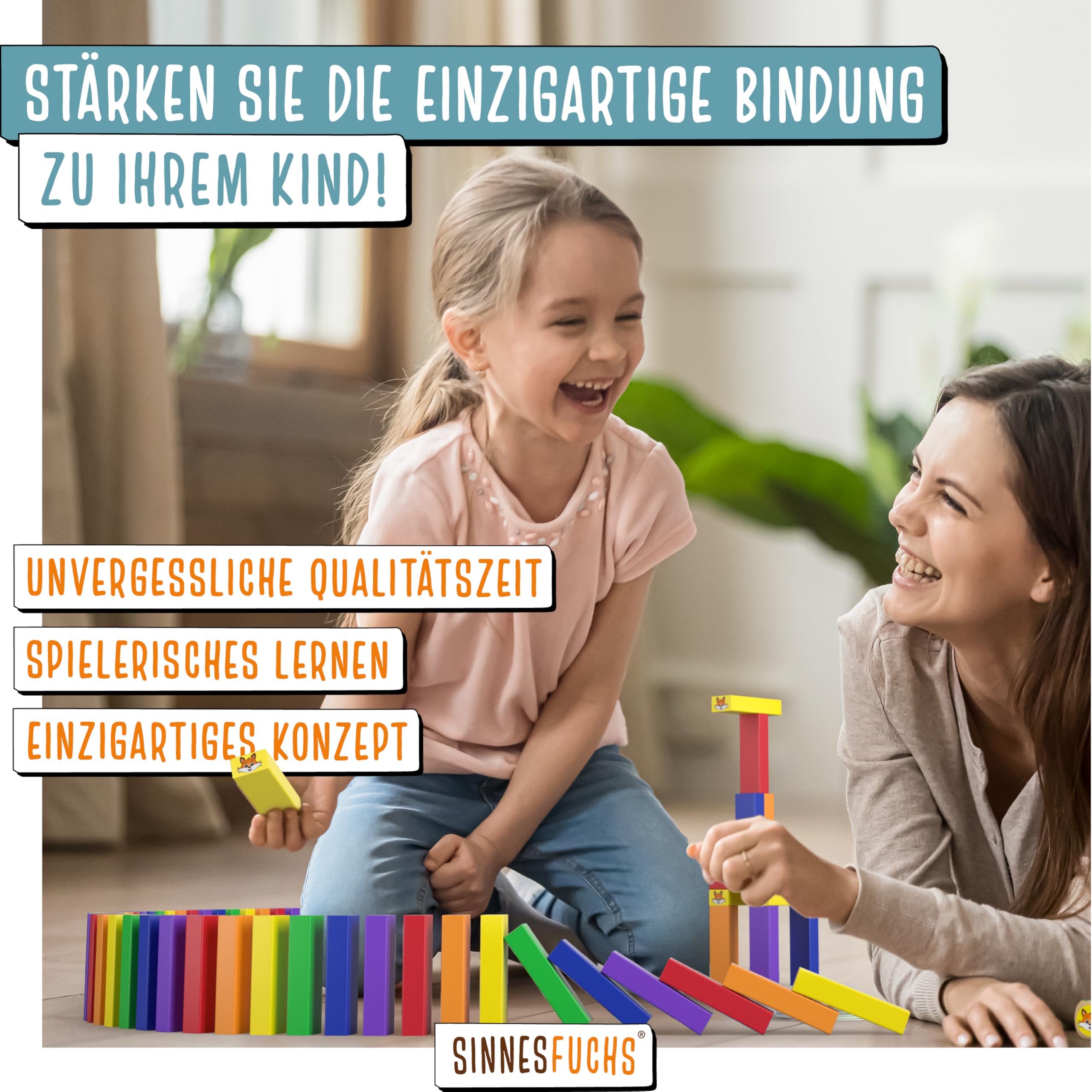 Wackelturm Holz FSC 100%, 7in1 Montessori Lernspielzeug ab 3 Jahren, Stapelspiel & Geschicklichkeitsspiel für Kinder, Geschenkidee Jungen & Mädchen