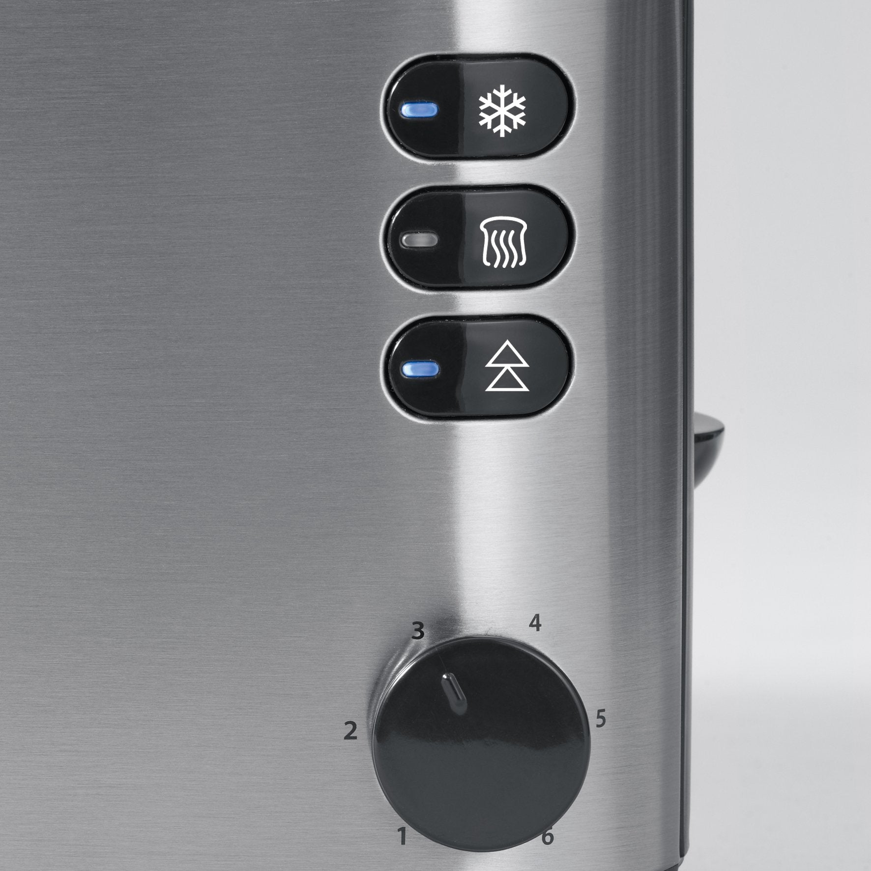 Severin Doppel-Langschlitztoaster mit eingebautem Brötchen-Aufsatz, für 4 Brotscheiben, Brotscheibenzentrierung, Aufwärm- und Defroster-Stufe, Edelstahl gebürstet, schwarz, 1.400 W, AT 2509