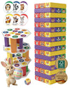 Wackelturm Holz FSC 100%, 7in1 Montessori Lernspielzeug ab 3 Jahren, Stapelspiel & Geschicklichkeitsspiel für Kinder, Geschenkidee Jungen & Mädchen